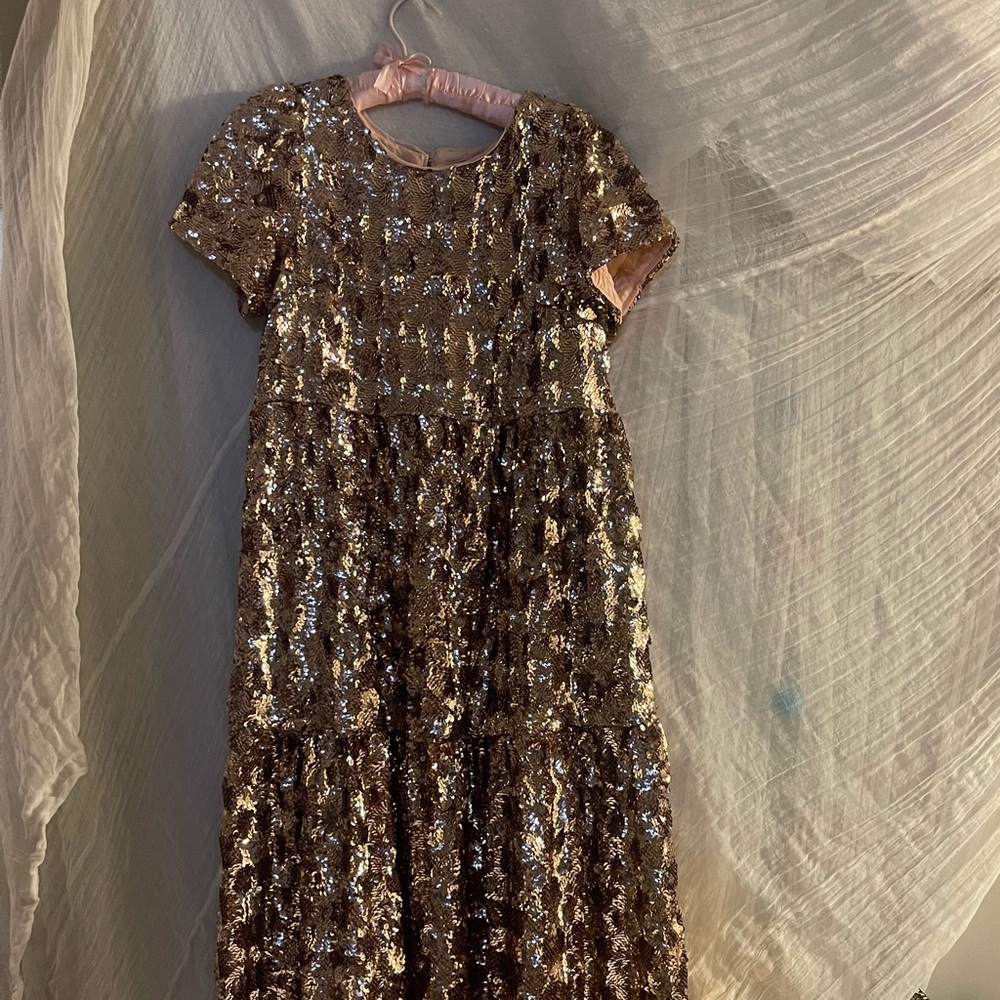 Anthropologie Maeve Bernadette Sequined Midi Dress